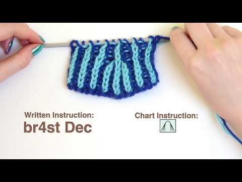 Brioche Knit Tips: Brioche 4 Stitch Decrease (br4st dec)
