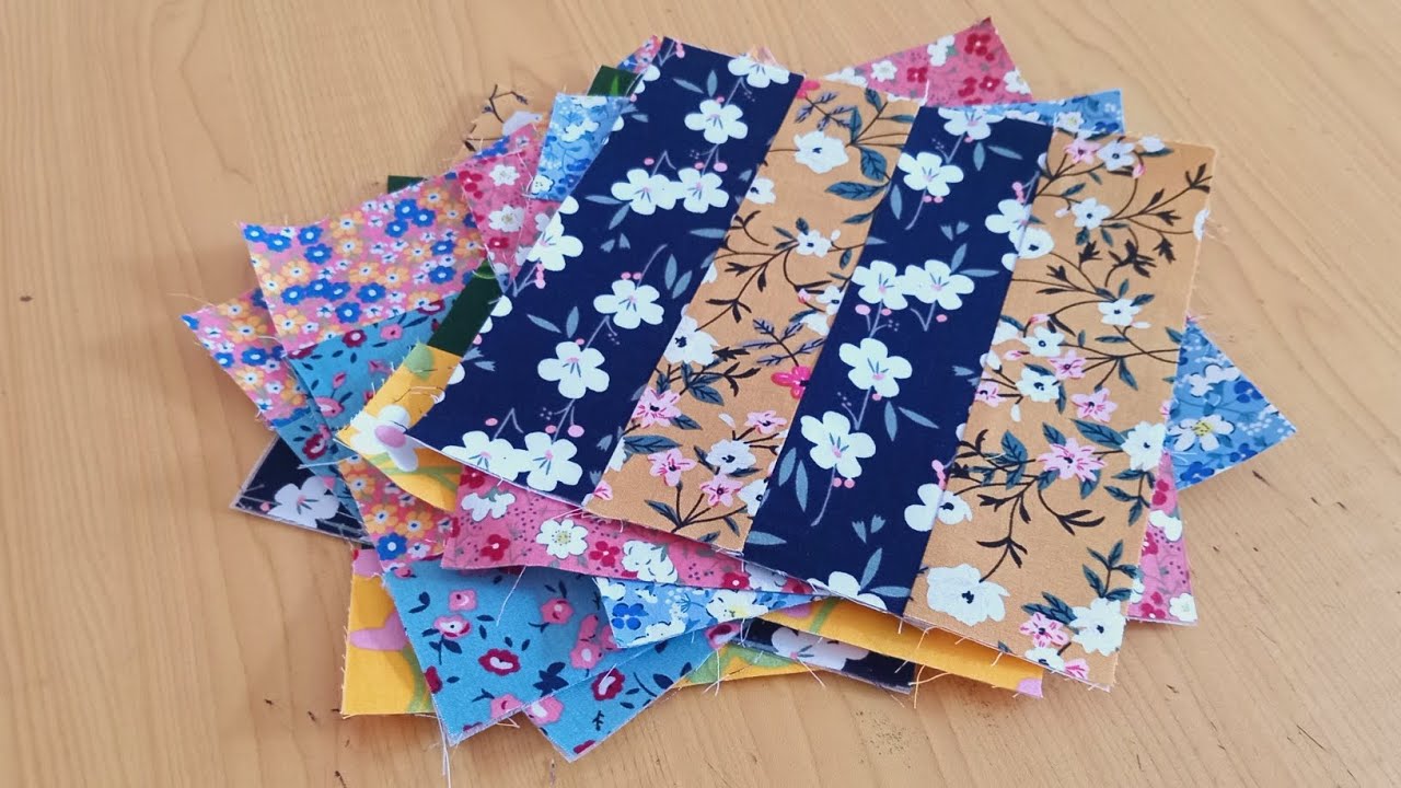 Super easy 2" fabric strips quilt block idea 