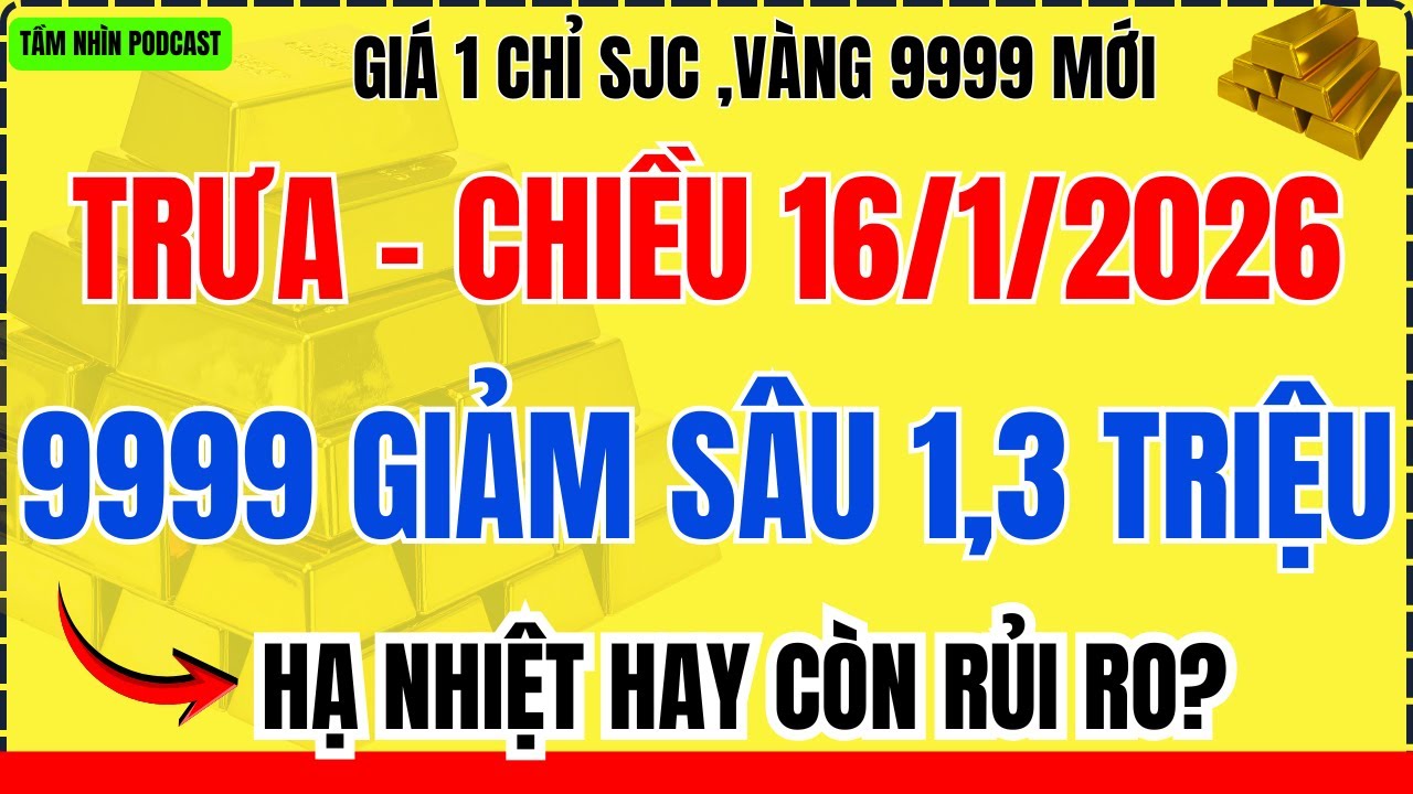 Giá Vàng Hôm Nay Trưa & Chiều 16/1/2026: Vàng 9999 Giảm Sâu 1,3 Triệu, Hạ Nhiệt Hay Còn Rủi Ro?