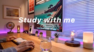 7-Hour Study with Me | Pomodoro Timer, Lofi Relaxing Music | Day 88