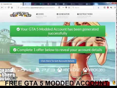 GTA 5 Modded Account FREE PS3 PS4 PC Xbox 2018/2017 - YouTube