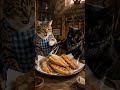 Golden crispy catfish, riverside views, and two very proud cat chefs 😭🐟 #cooking #catvideos