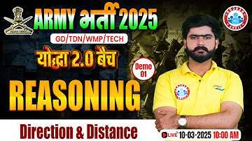 Army Reasoning Class 2025 | Direction and Distance | योद्धा बैच 2.0 Demo Class 1| Reasoning For Army