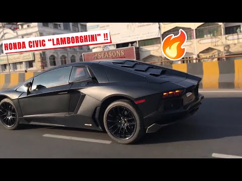 Honda Civic Modified to Lamborghini Aventador !!