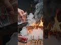 Satisfying Miniature Fire Extinguishing Scene