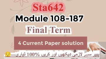 Sta642 Final Term current paper 2024 | Final Term paper solution | Subjective @brightlikemoon