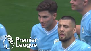 Erling Haaland finds Julian Alvarez to give Man City lead v. Fulham | Premier League | NBC Sports