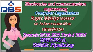 DBS -MULTI PROCESSOR TO INTERCONNECTION STRUCTURES,IIIB.TECH-I SEM,UNIT-V,PIPELINING.
