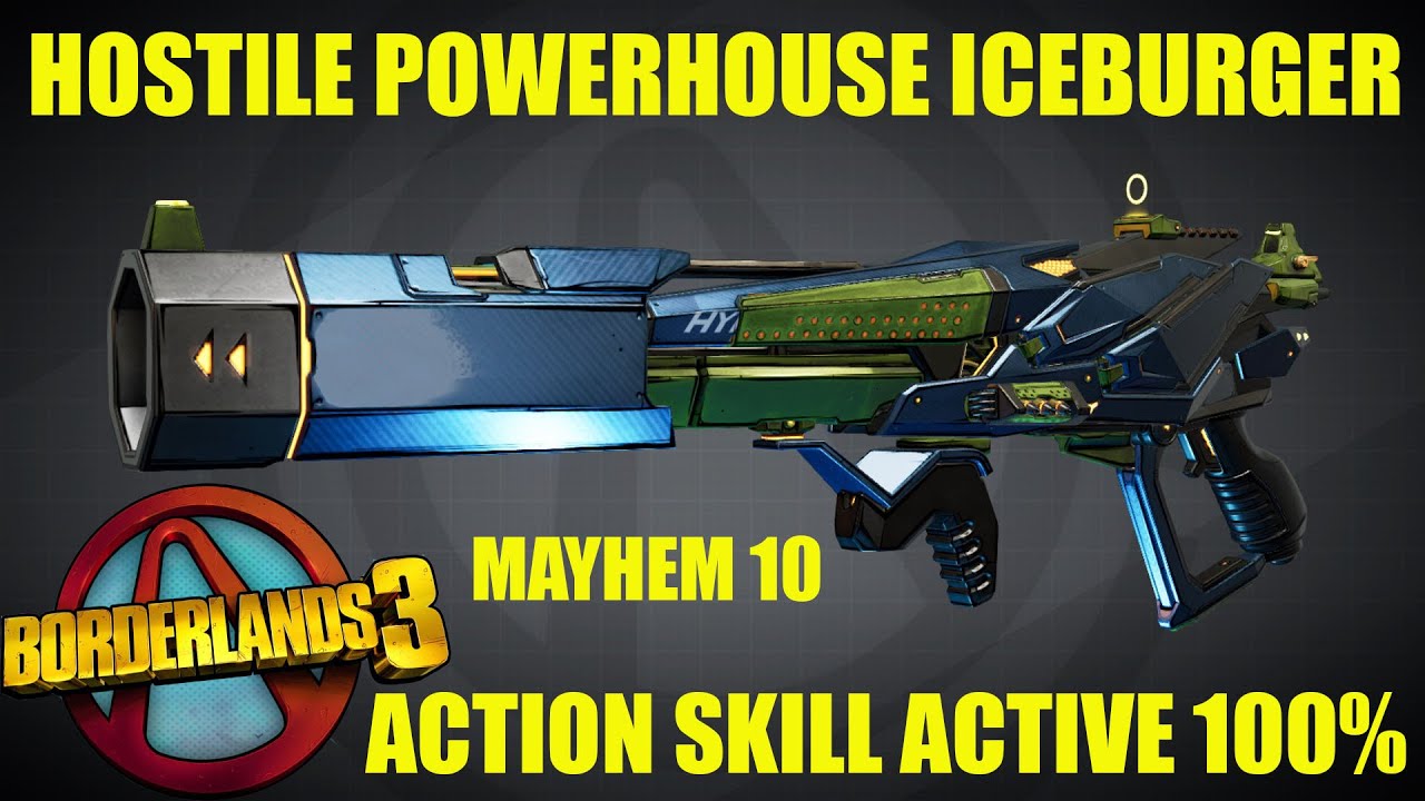 BL3 - LVL 72 - Hostile Powerhouse Iceburger - A.S.A 100% Damage - Mayhem 10