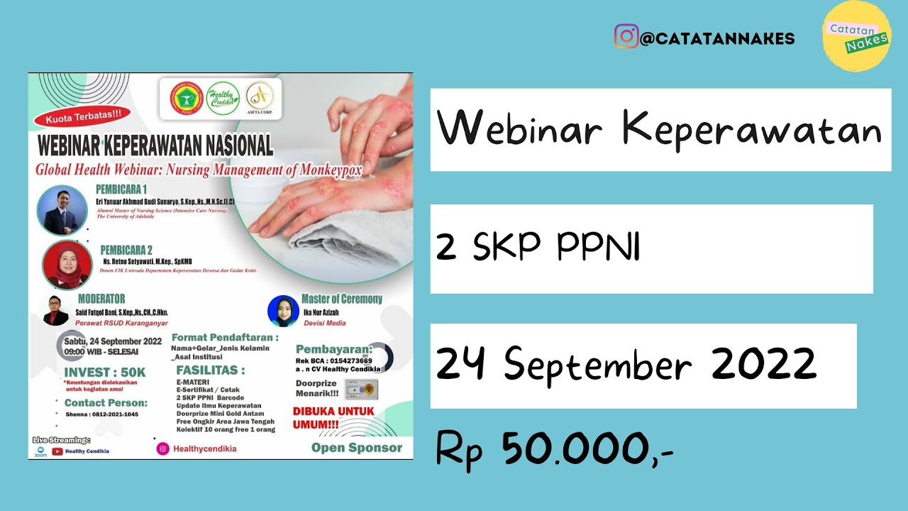 Webina Keperawatan 2 SKP PPNI 24 September 2022 - Nursing Management Of Monkeypox