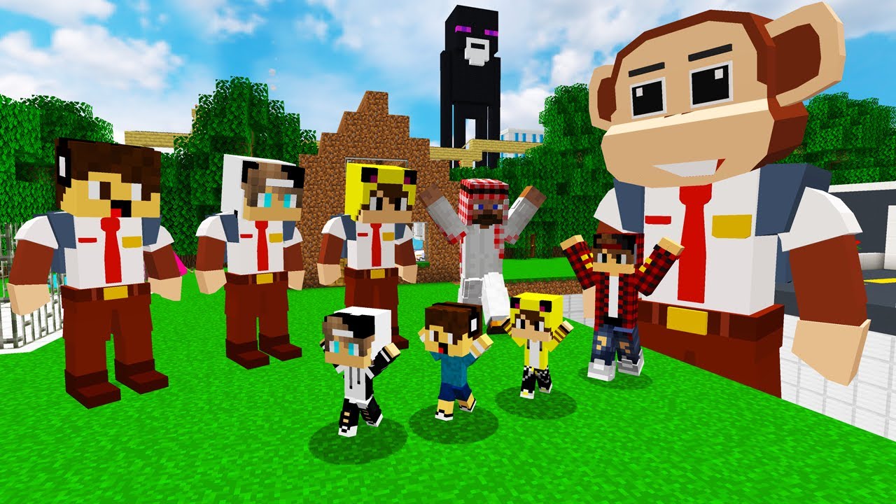 ماين كرافت لكن انقذت جيجي وعبوسي وكعبول من القرد العملاق المعضل 😨😱 #فلم_ماين_كرافت