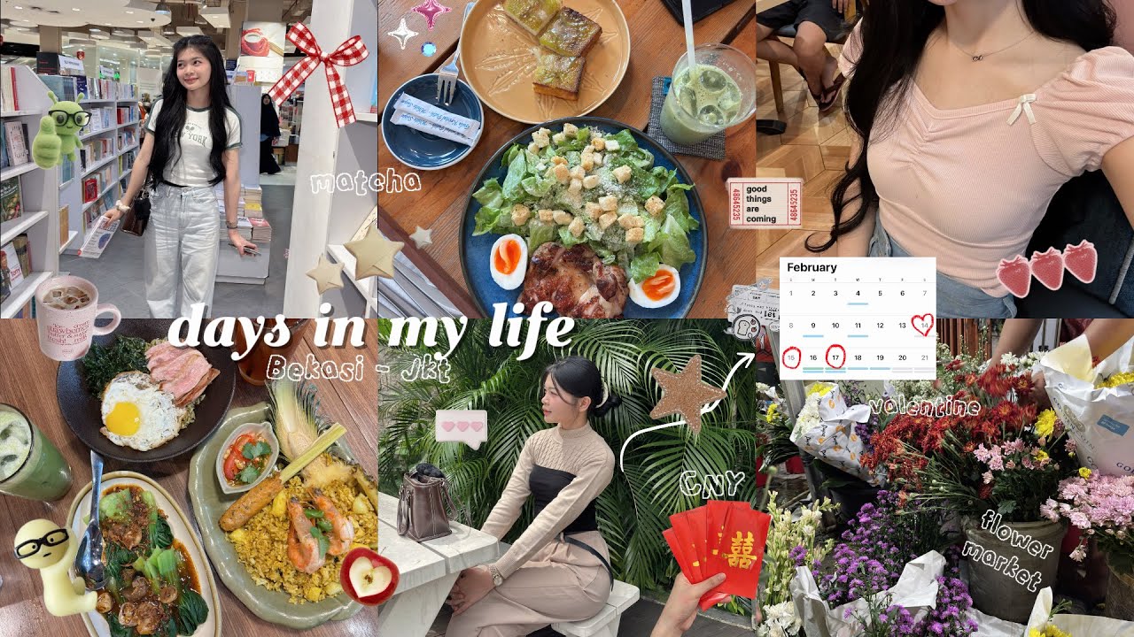DAILY VLOG ᯓ★ | productive weekend, bekasi–jakarta strolls, CNY, flower market, cozy cafe, super fun