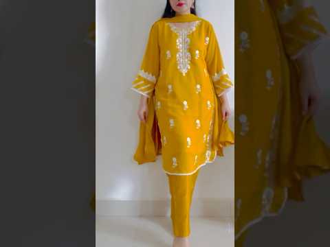 Mustard Elegant Salwar Suit🌟For orders Comment#salwarsuit Punjabi short Video suit designs #ethnic