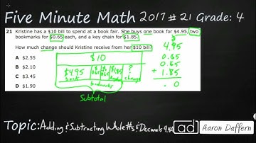 4th Grade STAAR Practice Adding and Subtracting Whole Numbers and Decimals (4.4A - #3)