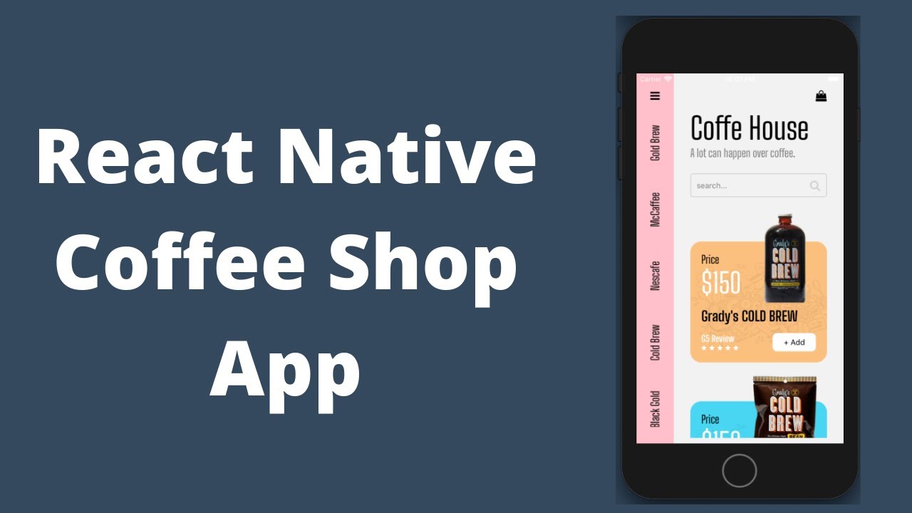 React Native Coffee Shop App speed Code - YouTube