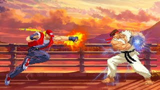 Terry Bogard VS Master Ryu Intense Hard Fight! The King Of Fighters Vs Street Fighter Mugen [CVS3]