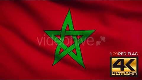 Flag 4K Morocco On Realistic Looping Animation With Highly Detailed Fabric