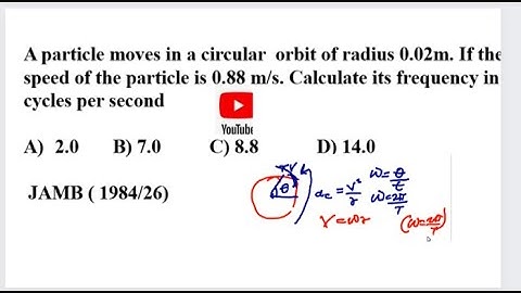 Motion in a Circle,JAMB PHYSICS 1984 no  26 AMALACHY