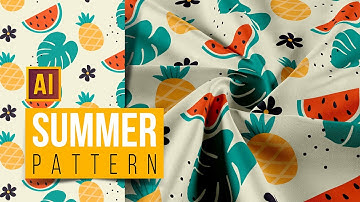 HOW TO CREATE A REPEAT PATTERN (watermelon, pineapple, tropical leaf). ADOBE ILLUSTRATOR TUTORIAL.