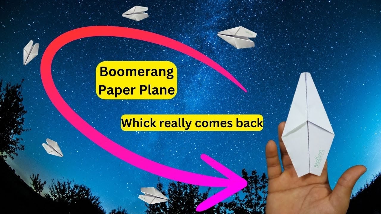 DIY Boomerang Paper Plane How To Make A Cool Flying Craft YouTube Diy boomerang paper plane how to make a cool flying craft youtube
