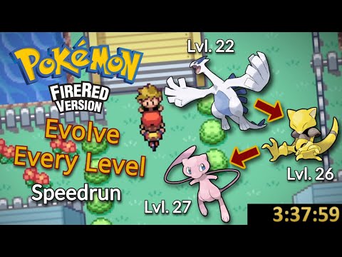 Video Pokemon Fire Red Evolve Every Level in 3:37:59 - youtube