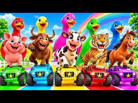 Long Slide Game With Cow Elephant Gorilla Hippopotamus Tiger 3d Animal Game Funny 3d Animals