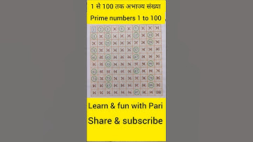 Prime numbers 1 to 100 #maths #prime number #shorts #trending #learn with pari
