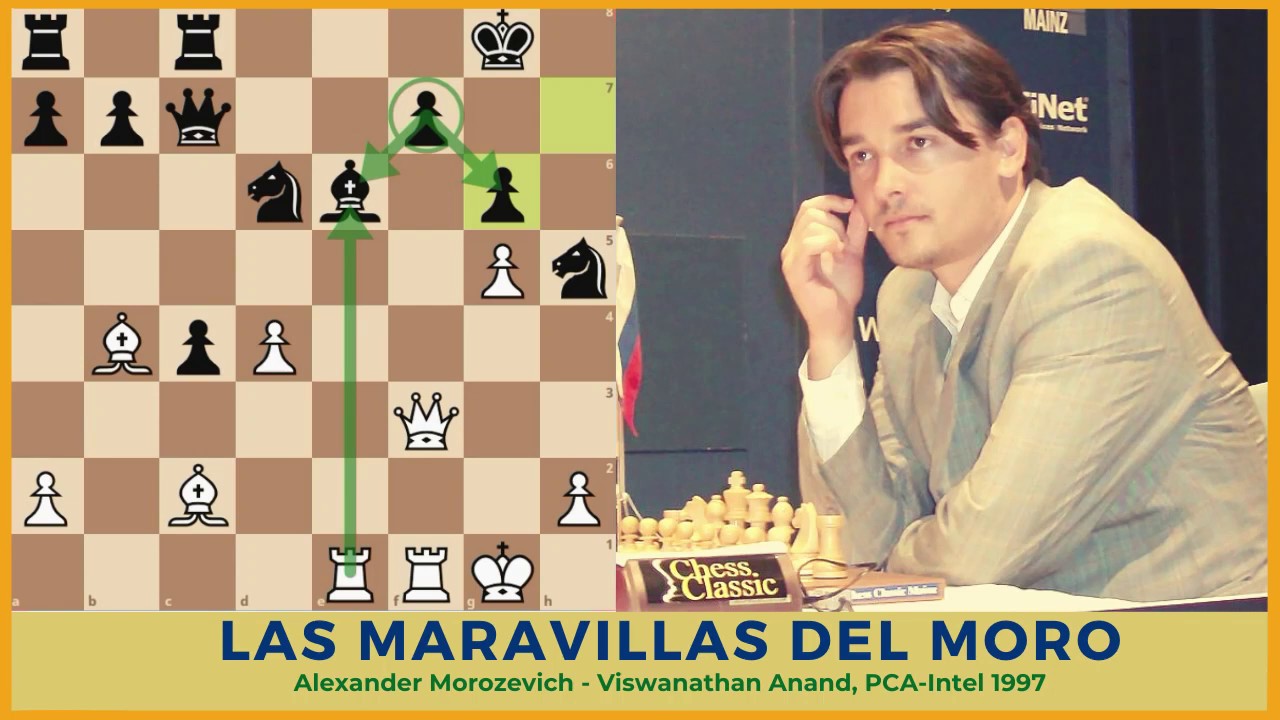 Partidas espectaculares: Las MARAVILLAS del moro. Alexander Morozevich - Vishy Anand, Moscu 1995