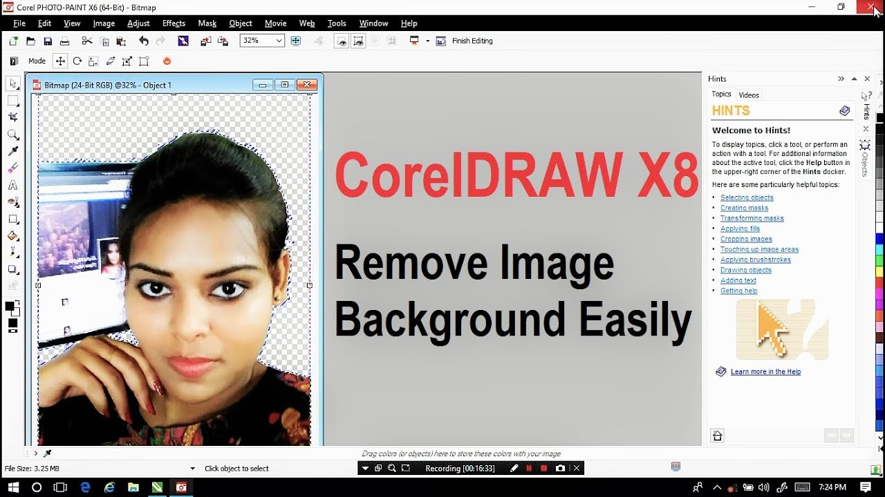 How to Remove Image Background Easily in Coreldraw X8 - YouTube