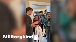 Airman Stuns Friends After Crashing Their Party  Militarykind shorts