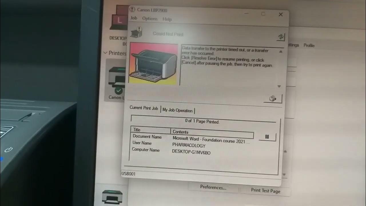 Canon 2900 printer not responding fix youtube