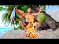 Cooking fish in a coconut