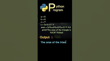 Python 🐍triangle area #shortsfeed #coding #learnpython #pythoncode
