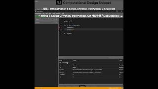 #ComputationalDesignWorkshopSnippet 059 Rhino 8 Script CPython, IronPython, C# 개발환경   debuggi