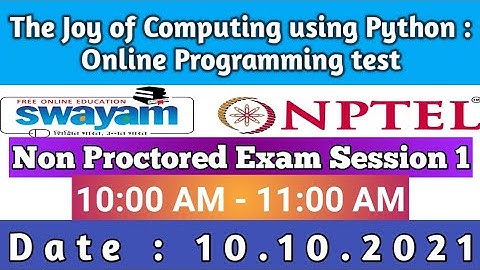 Online Programming test of JOY OF COMPUTING using python : Coding answer for Day session 10am -11 am