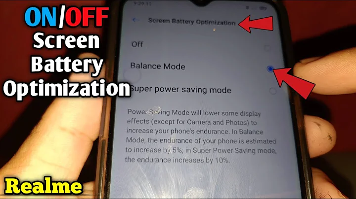 How to turn on or off screen battery optimization on Realme 5