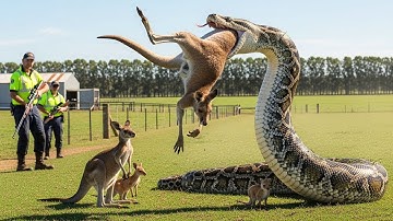 Courageous Rescue Team Fights to Save a Mother Kangaroo from a Giant Python