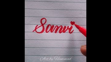 Sanvi cutie | Cursive writing | Calligraphy | #shorts #viral #art