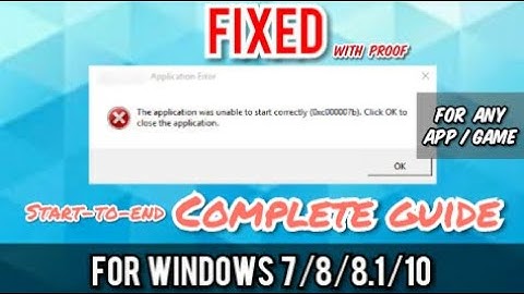 FIXED - 0xc000007b Error In Any App/Game For Windows 7/8/8.1/10