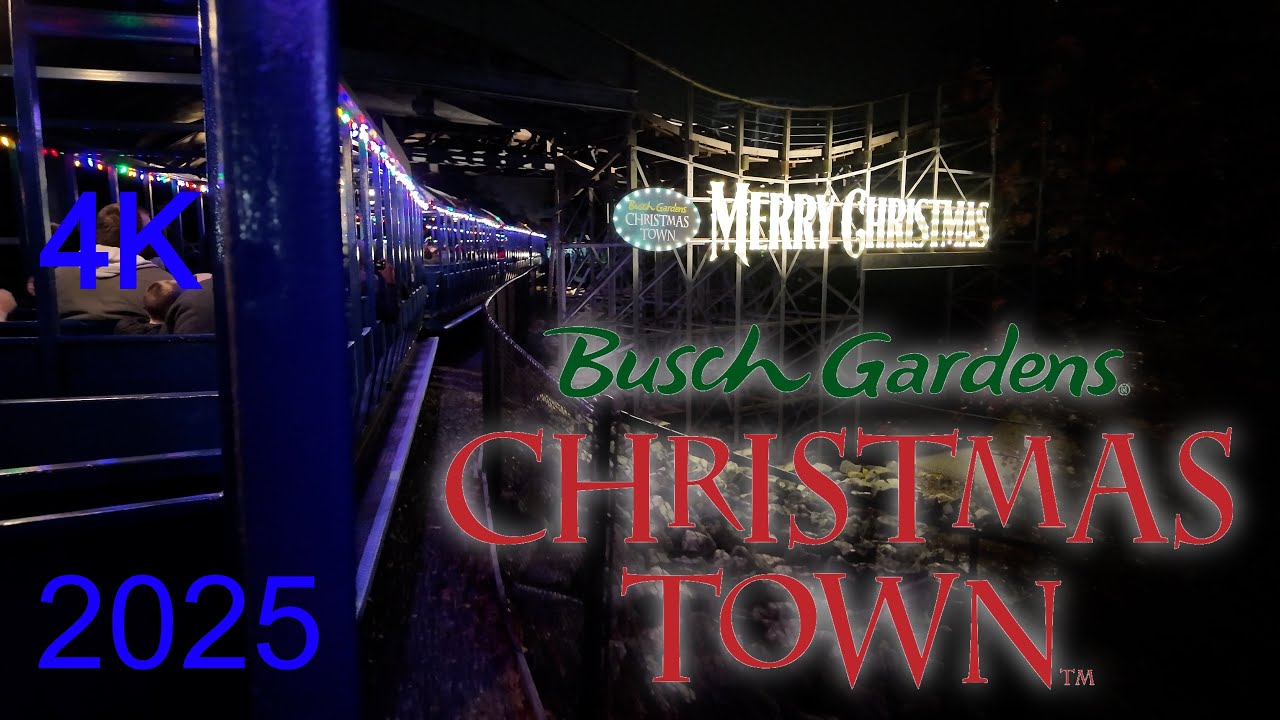 Opening Night Busch Gardens Williamsburg Christmas Town Full Walkthrough, Sky Tram & Train 11/20/25