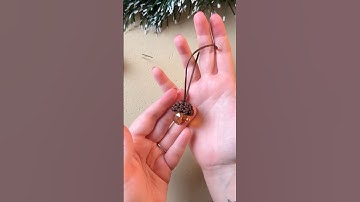 DIY macrame acorn Christmas ornament #macrametutorial #diymacrame #christmascrafts #christmas