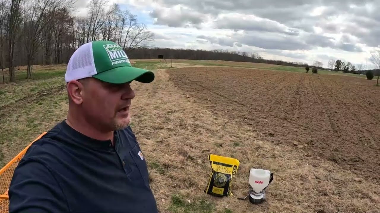 Planting Crimson Clover with Solo Hand Spreader for Food Plot in Spring of 2023.