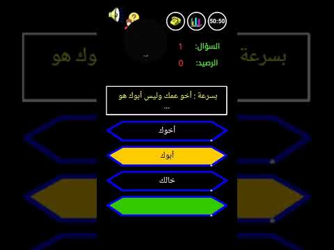 بسرعة اخو عمك وليس ابوك سؤال من سيربح المليون