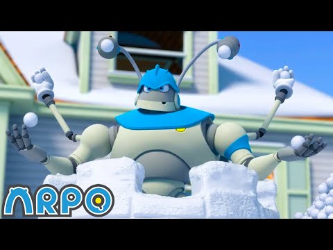 Arpo the Robot | Arpo's Great SNOWBALL FIGHT!! | Funny Cartoons for Kids | Arpo and Daniel