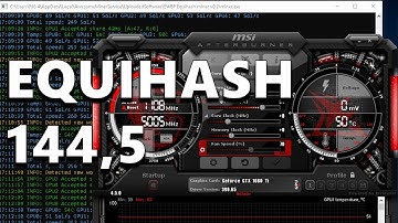 Testing Equihash 144,5 (ZHash)