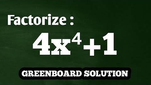 Factorize : 4x⁴+1 || Interesting Factorization @RajeshTutorials