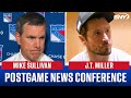 Mike Sullivan and J.T. Miller react to Rangers' 2-1 loss to Maple Leafs