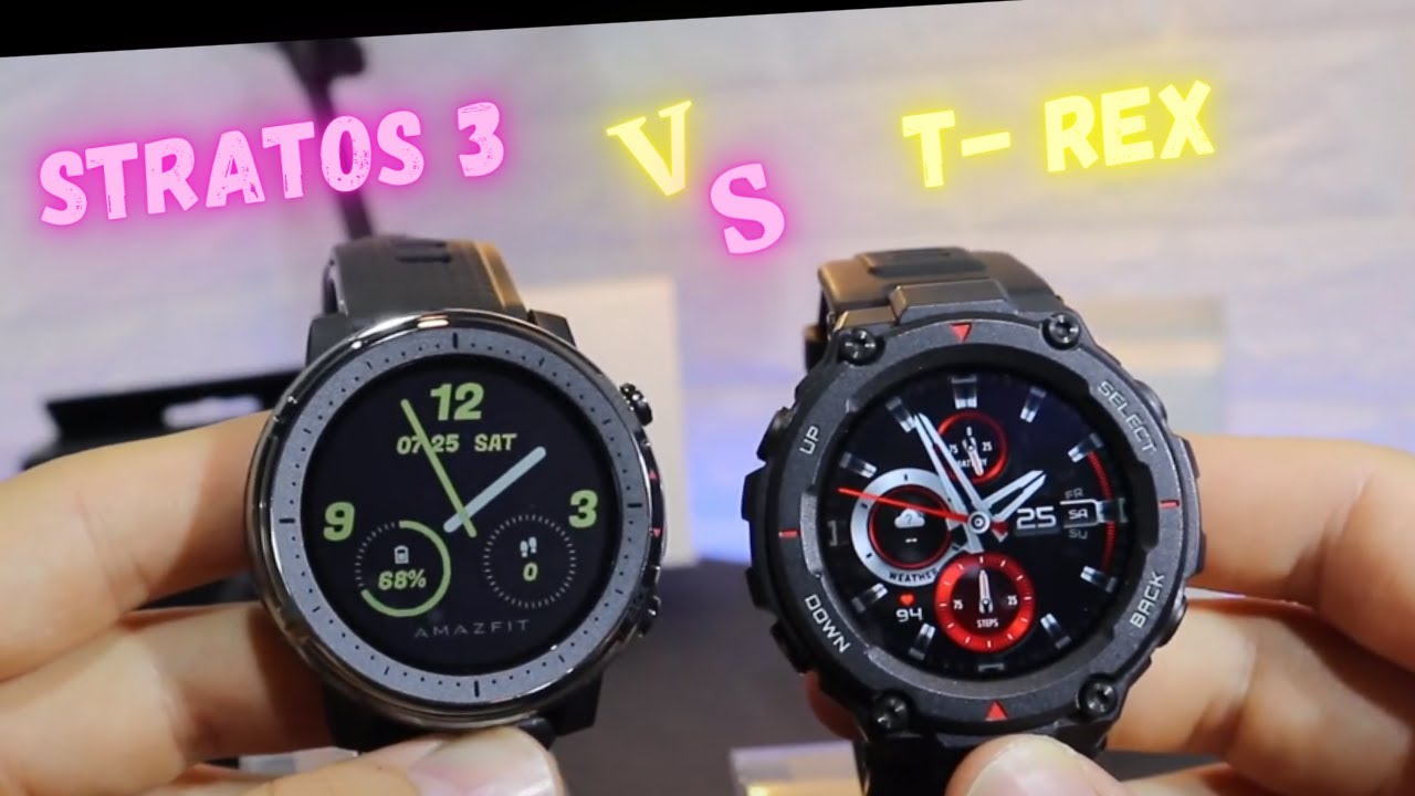 Amazfit Stratos 3 vs T-Rex which is better, design, performance, battery ?