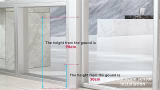 CNB218D safety beam sensor for sliding door, installation viddeo