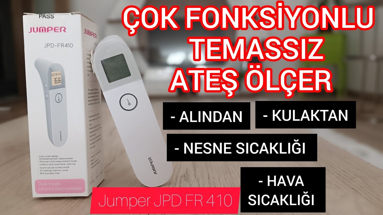 Temassız Ateş Ölçer Çok Fonksiyonlu  Jumper JPD FR 410 Alından Kulaktan Nesne Isı Ölçer